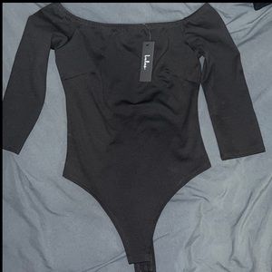 Lulus Basic Black Off-the-Shoulder Bodysuit